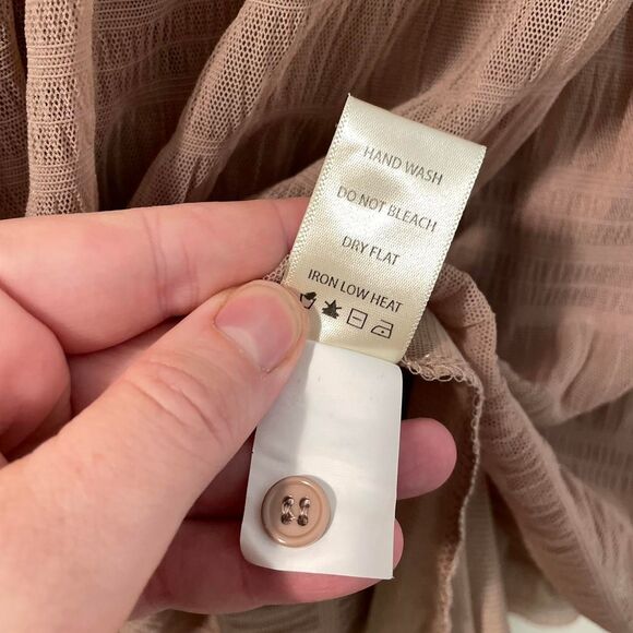 Max-studio Women's Tan Boho Fairycore Mesh Flutter Sleeve Size XL - Picture 8 of 8